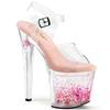 Pleaser - ENCHANT708AQUA03 Sandale à bride à la cheville, Pole dance chaussures - Transparent/Rose Product image